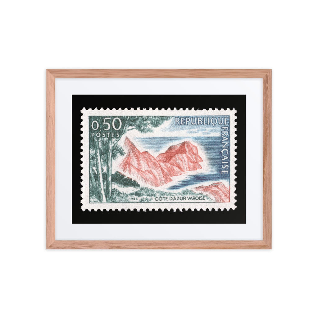 France Stamp #1069 - 1963 - Cote d'Azur Varoise (Framed + Matted Print)