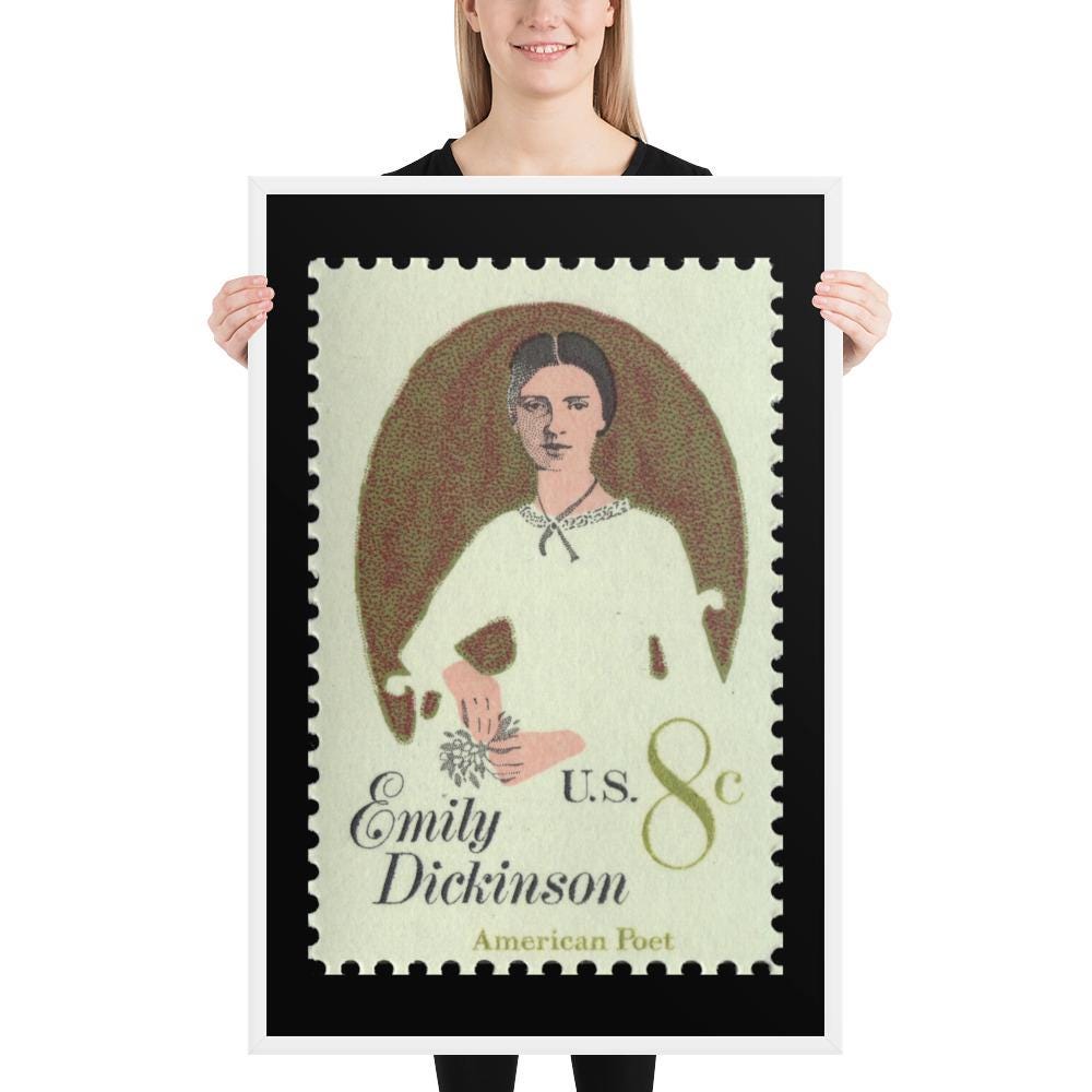 US Stamp #1436 - 1971 - 8 cent - Emily Dickinson - Framed Print