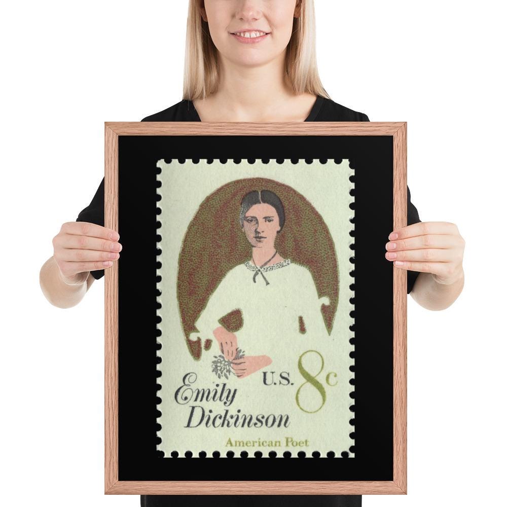 US Stamp #1436 - 1971 - 8 cent - Emily Dickinson - Framed Print