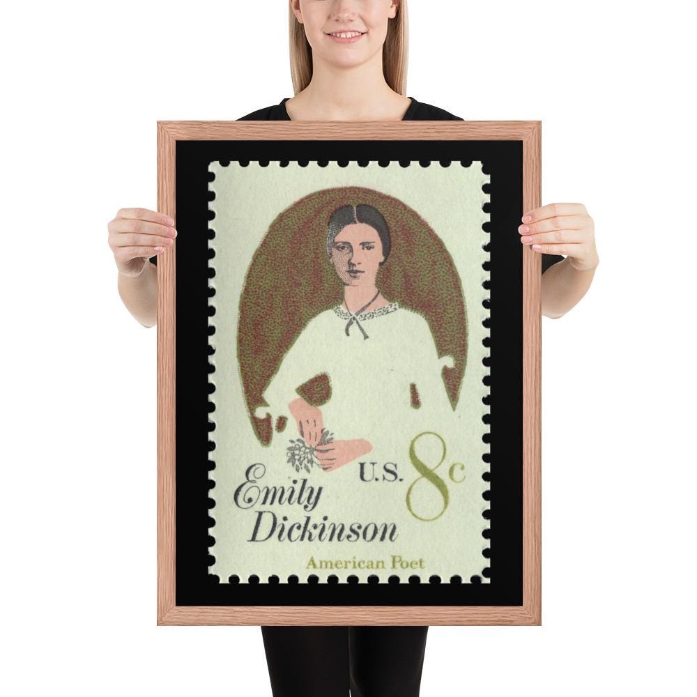 US Stamp #1436 - 1971 - 8 cent - Emily Dickinson - Framed Print