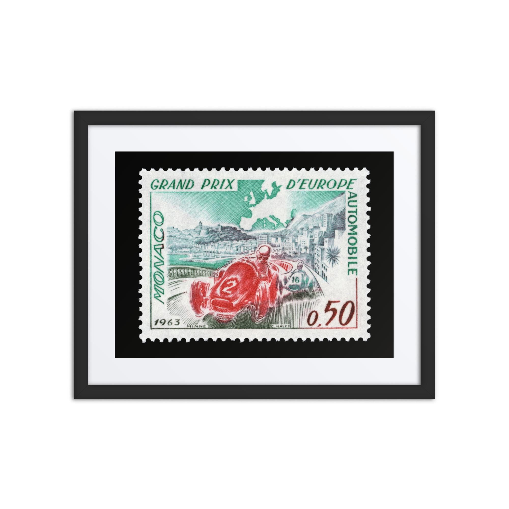 Monaco #538 - 1963 - European Grand Prix (Framed + Matted Print)