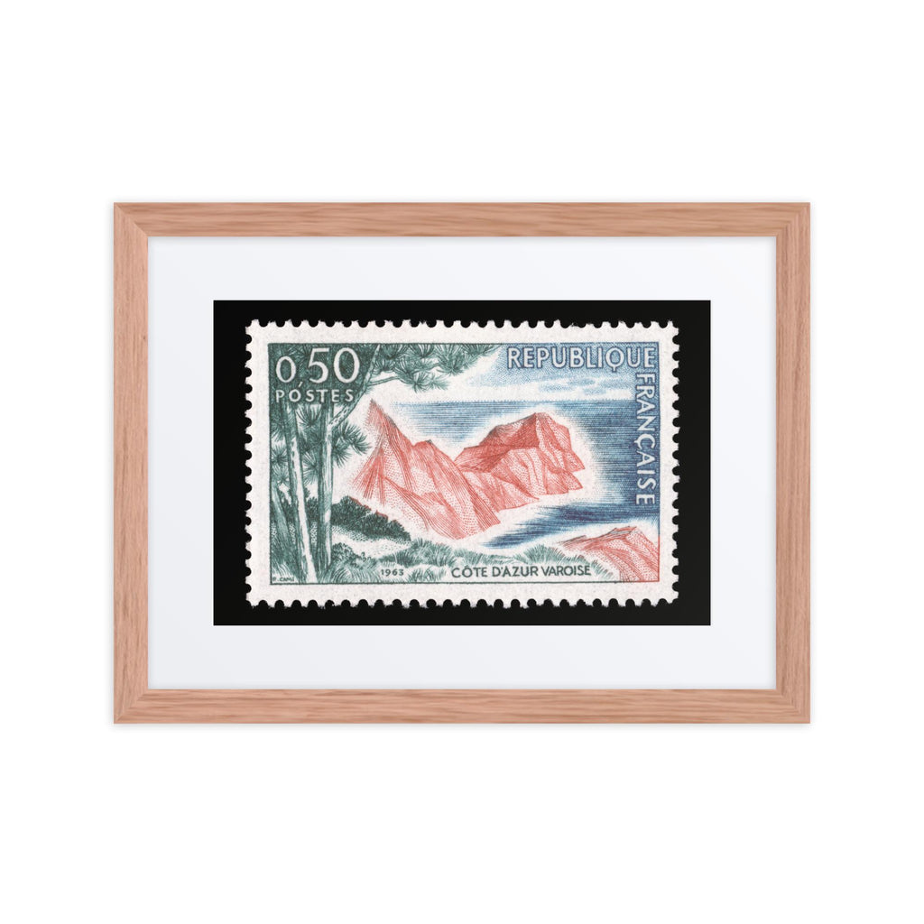 France Stamp #1069 - 1963 - Cote d'Azur Varoise (Framed + Matted Print)