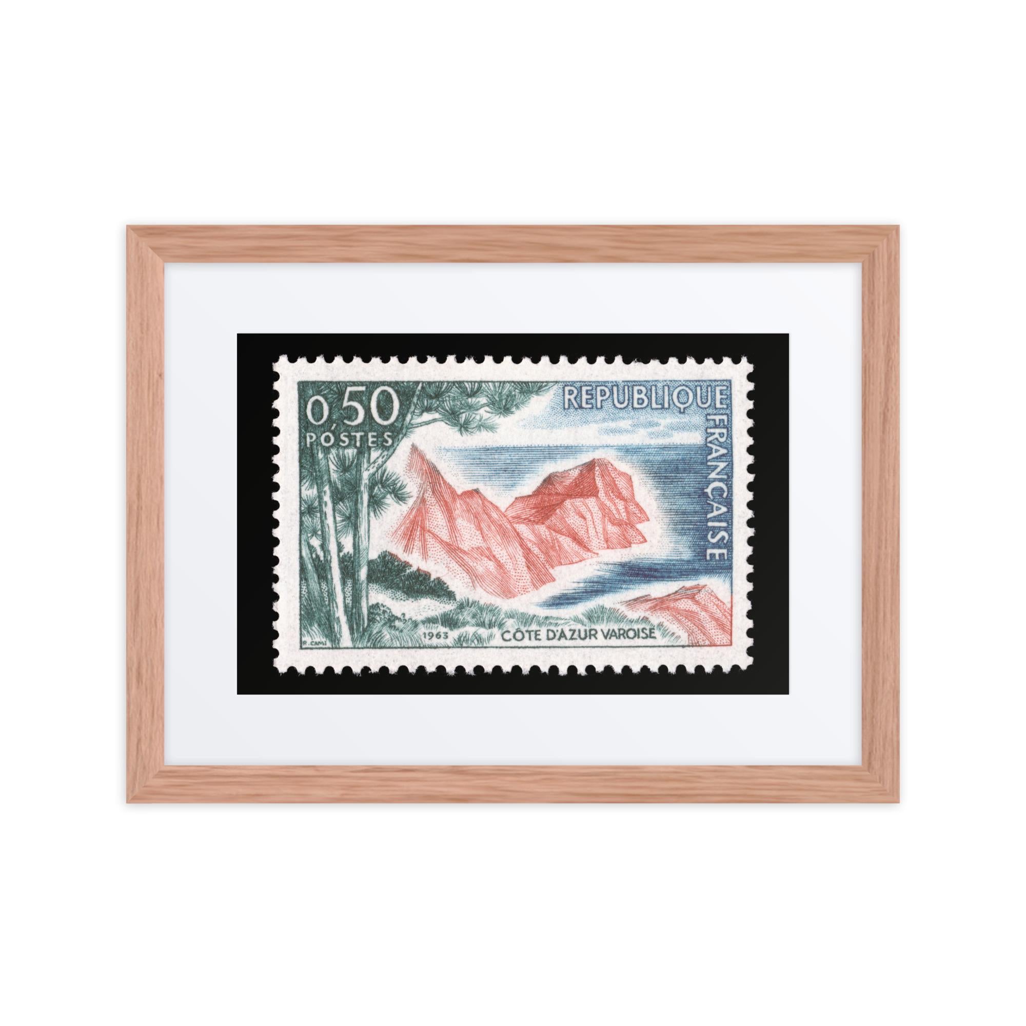 France Stamp #1069 - 1963 - Cote d'Azur Varoise (Framed + Matted Print)