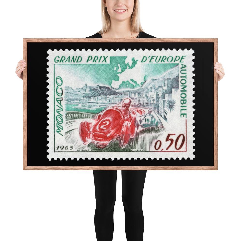 Monaco #538 - 1963 - European Grand Prix (Framed Print)