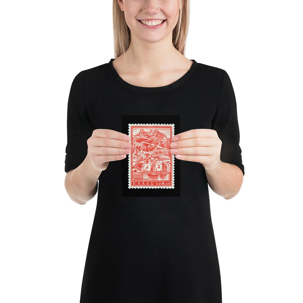 Greece Stamp #706 - 1961 - Island of Santorini Port (Poster Print)