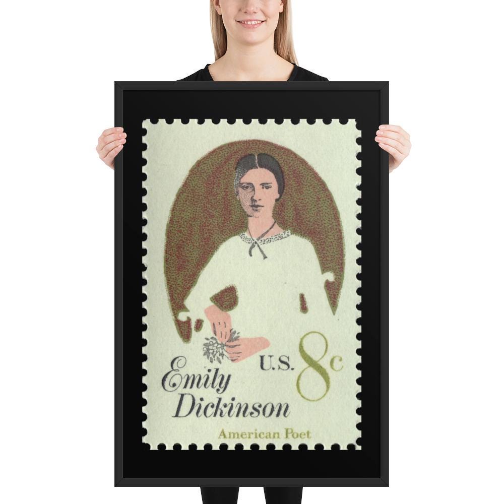 US Stamp #1436 - 1971 - 8 cent - Emily Dickinson - Framed Print