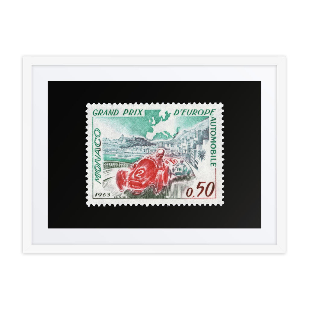 Monaco #538 - 1963 - European Grand Prix (Framed + Matted Print)