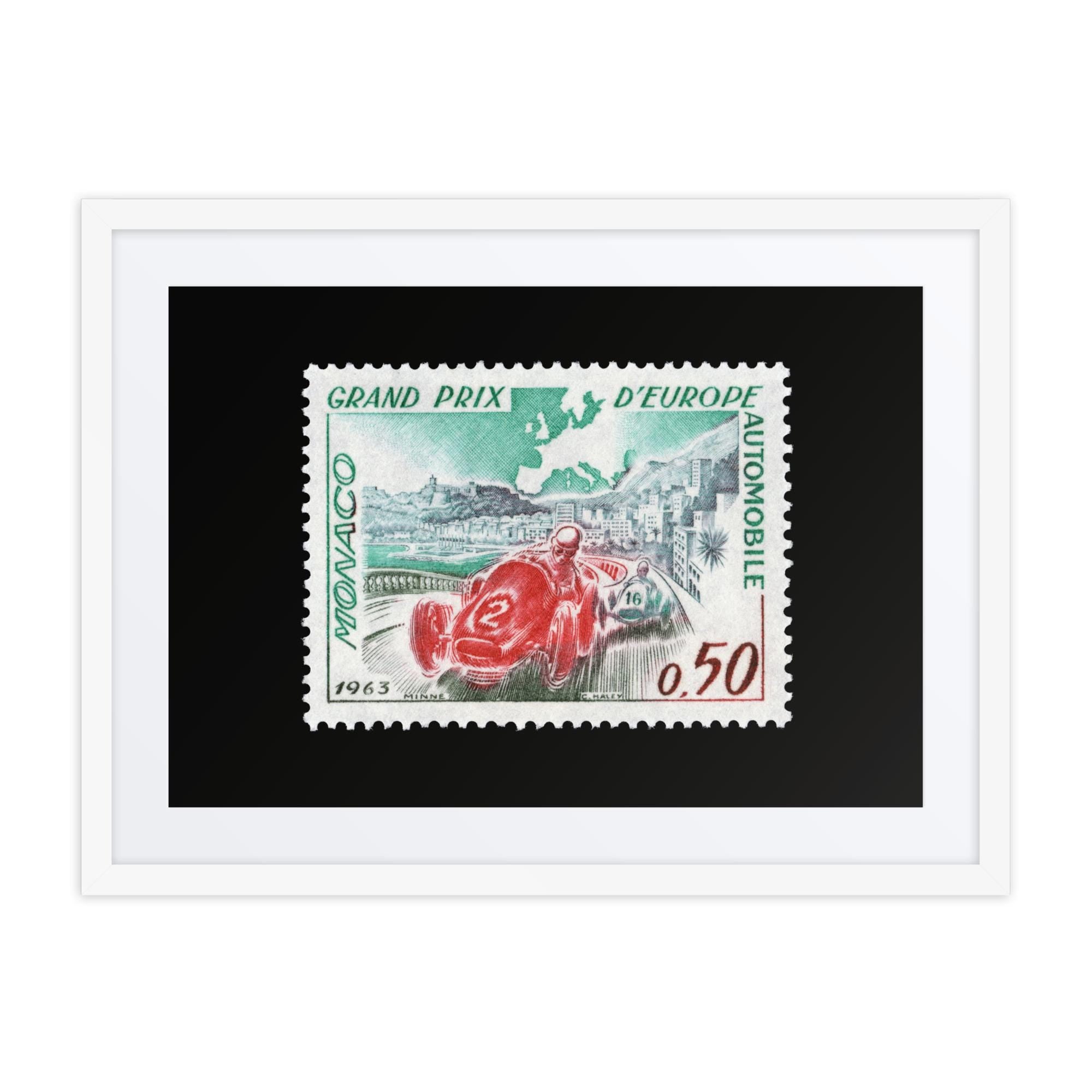Monaco #538 - 1963 - European Grand Prix (Framed + Matted Print)