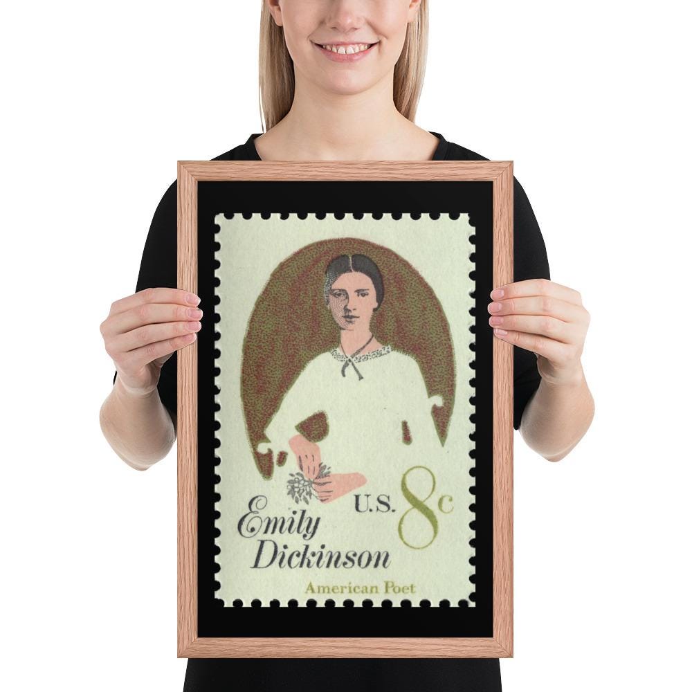 US Stamp #1436 - 1971 - 8 cent - Emily Dickinson - Framed Print