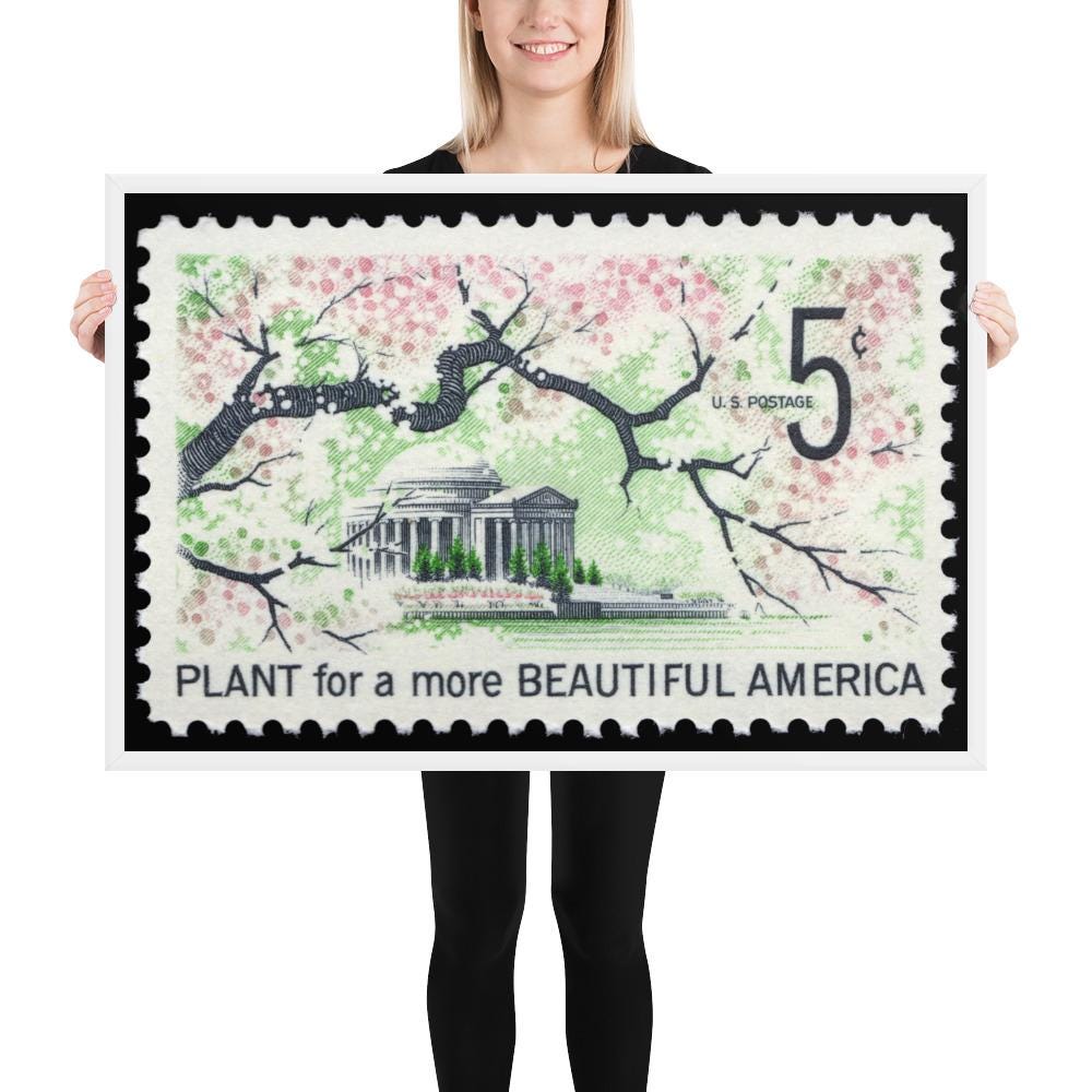 US Stamp #1318 - 1966 - 5 cent - Plant for a more Beautiful America - Framed Print