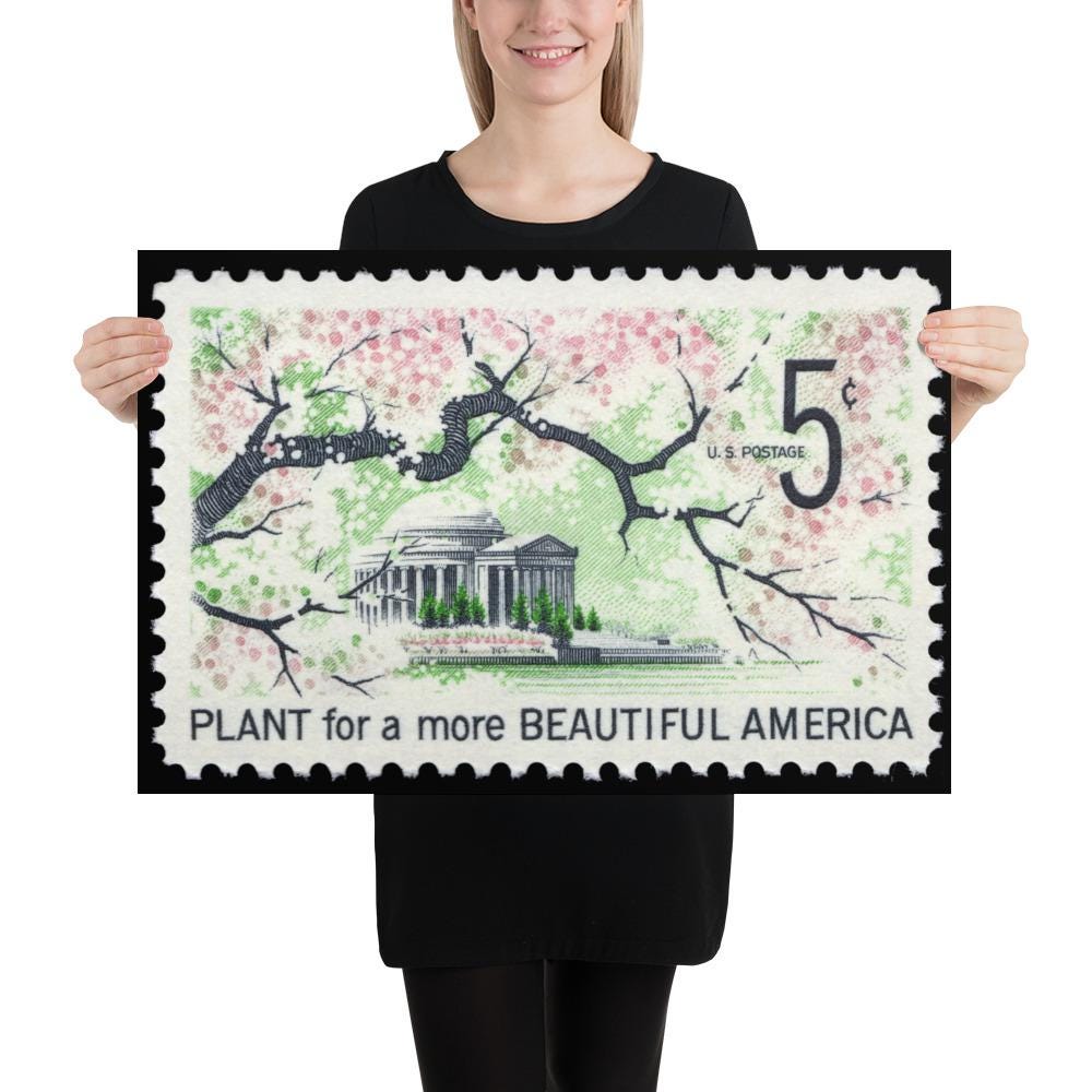 US Stamp #1318 - 1966 - 5 cent - Plant for a more Beautiful America - Poster Print