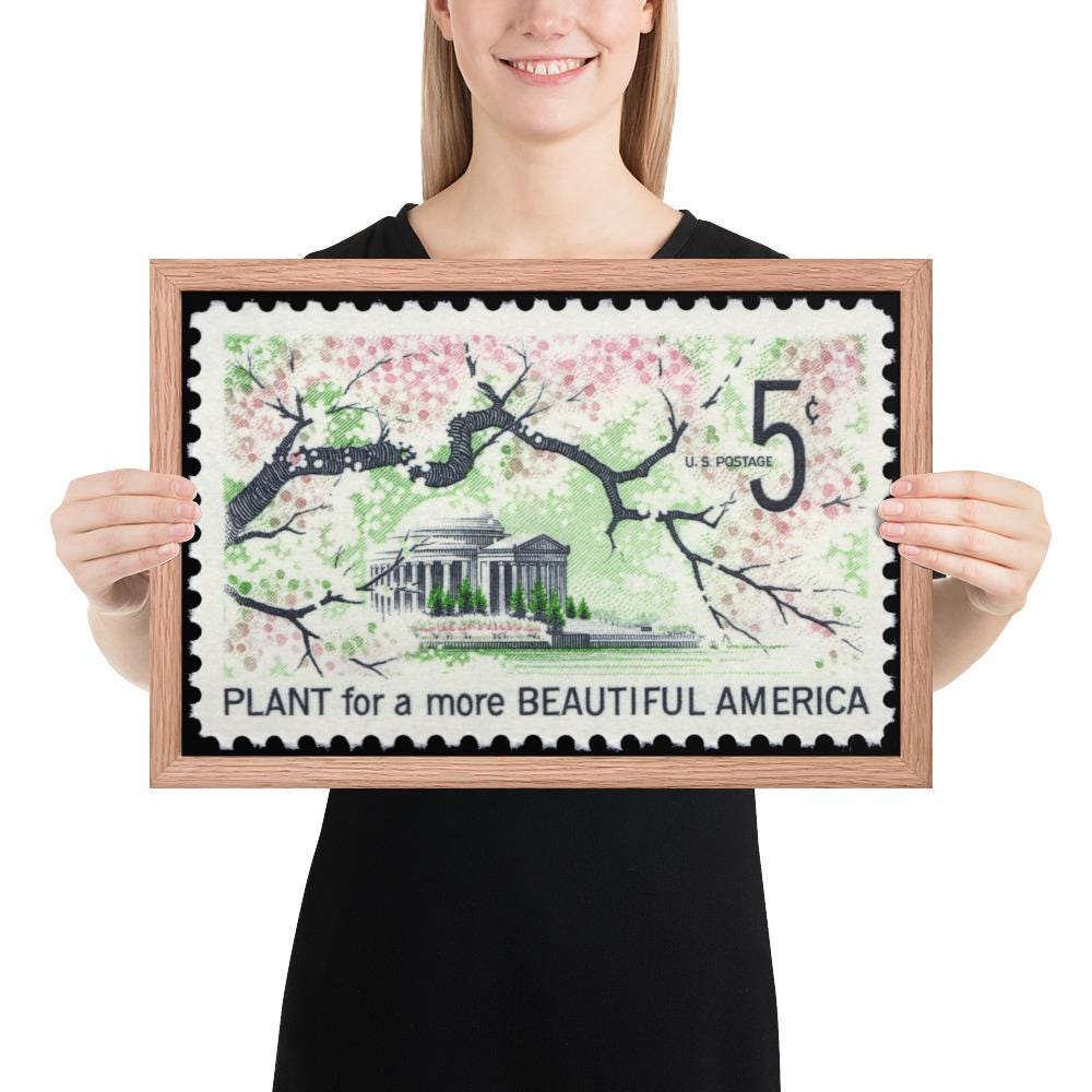 US Stamp #1318 - 1966 - 5 cent - Plant for a more Beautiful America - Framed Print