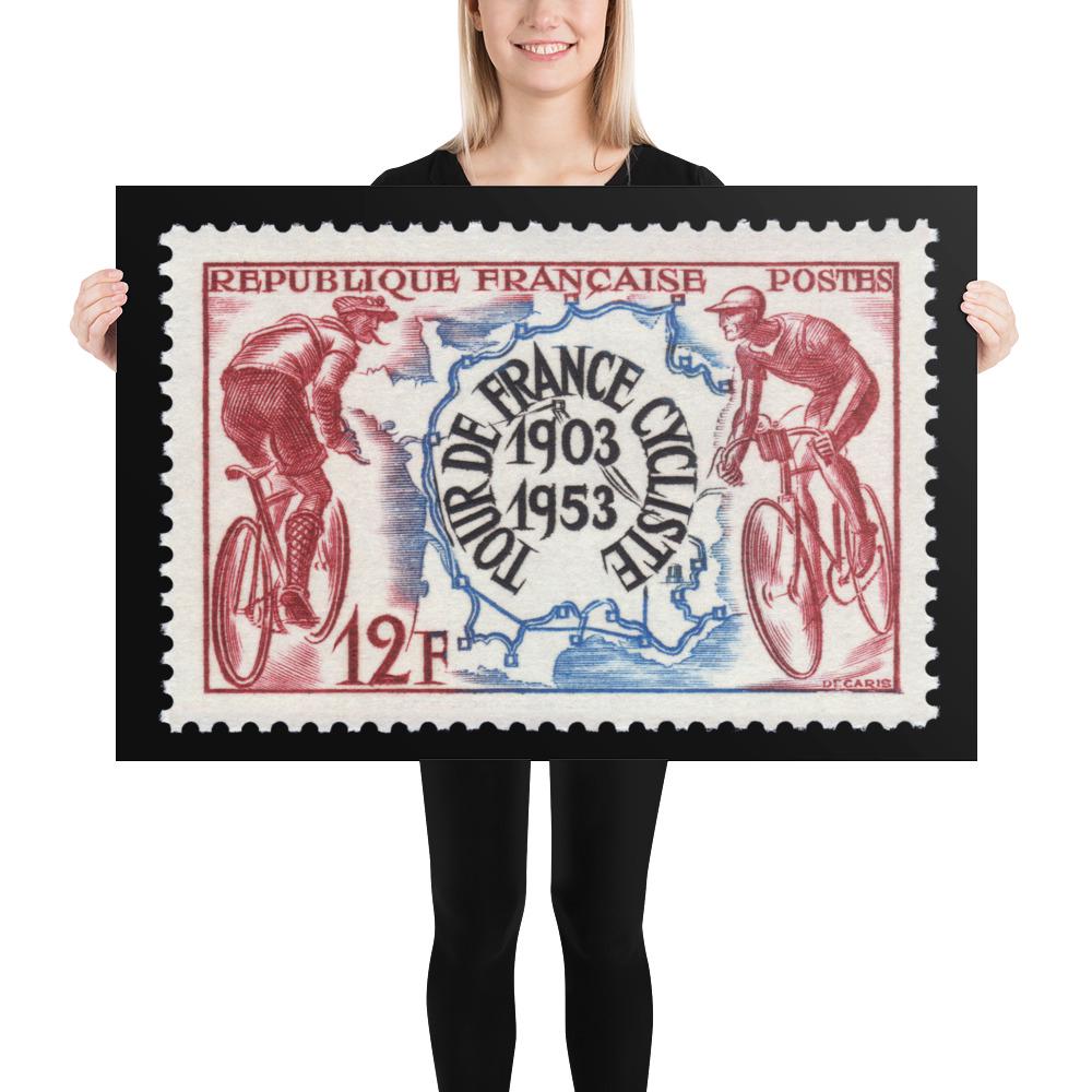 France Stamp #693 - 1953 - Tour de France (Poster Print)