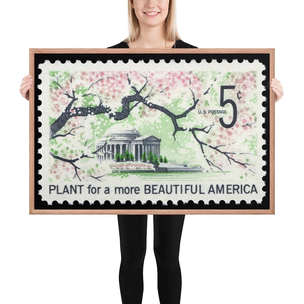 US Stamp #1318 - 1966 - 5 cent - Plant for a more Beautiful America - Framed Print