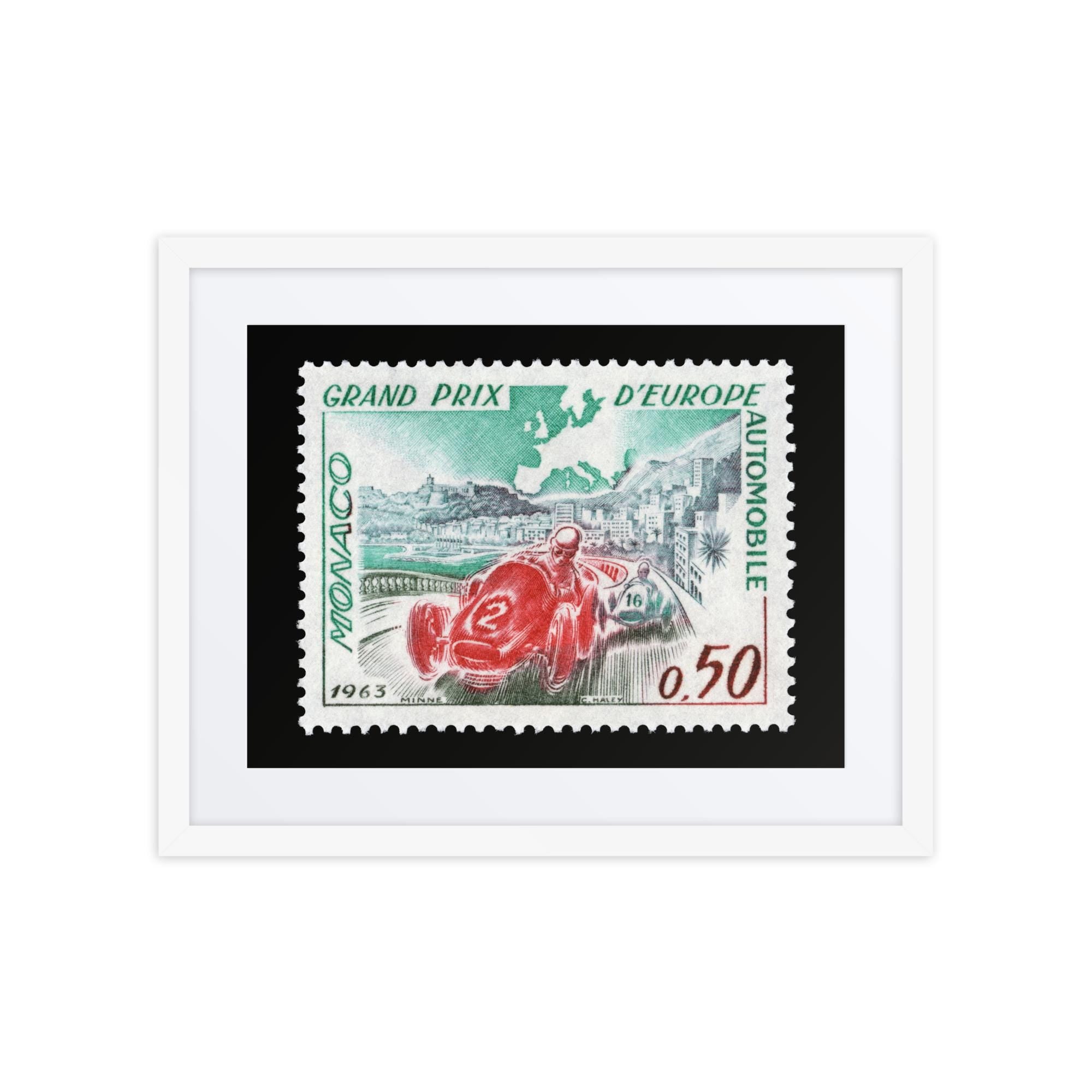 Monaco #538 - 1963 - European Grand Prix (Framed + Matted Print)