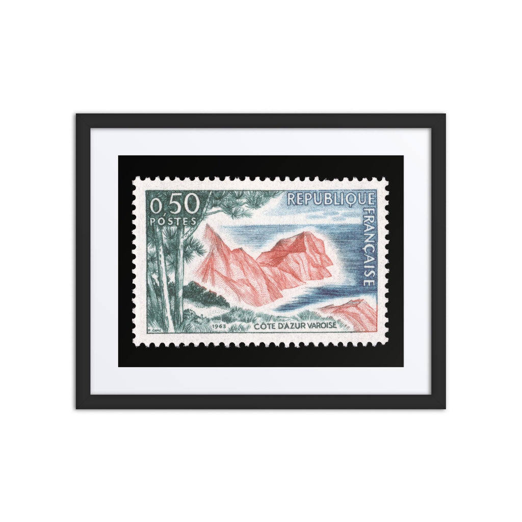 France Stamp #1069 - 1963 - Cote d'Azur Varoise (Framed + Matted Print)