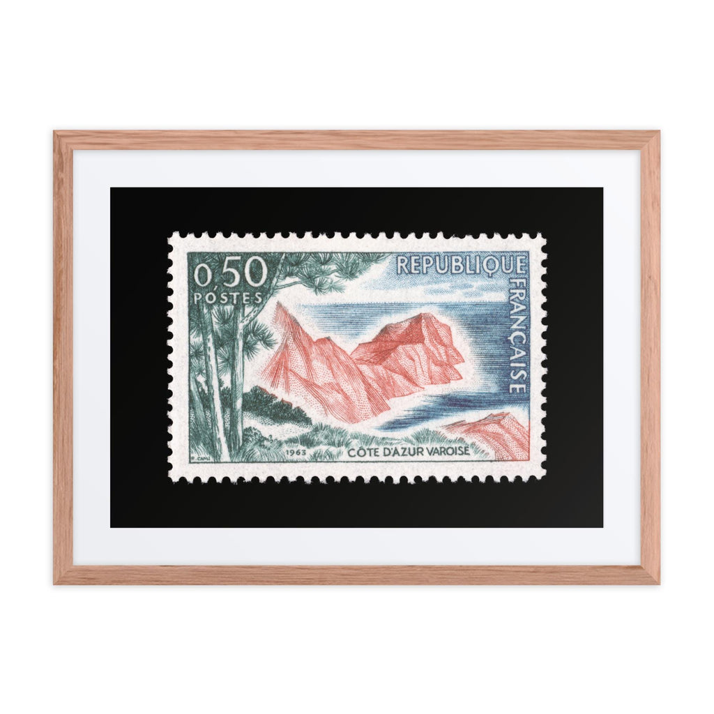 France Stamp #1069 - 1963 - Cote d'Azur Varoise (Framed + Matted Print)