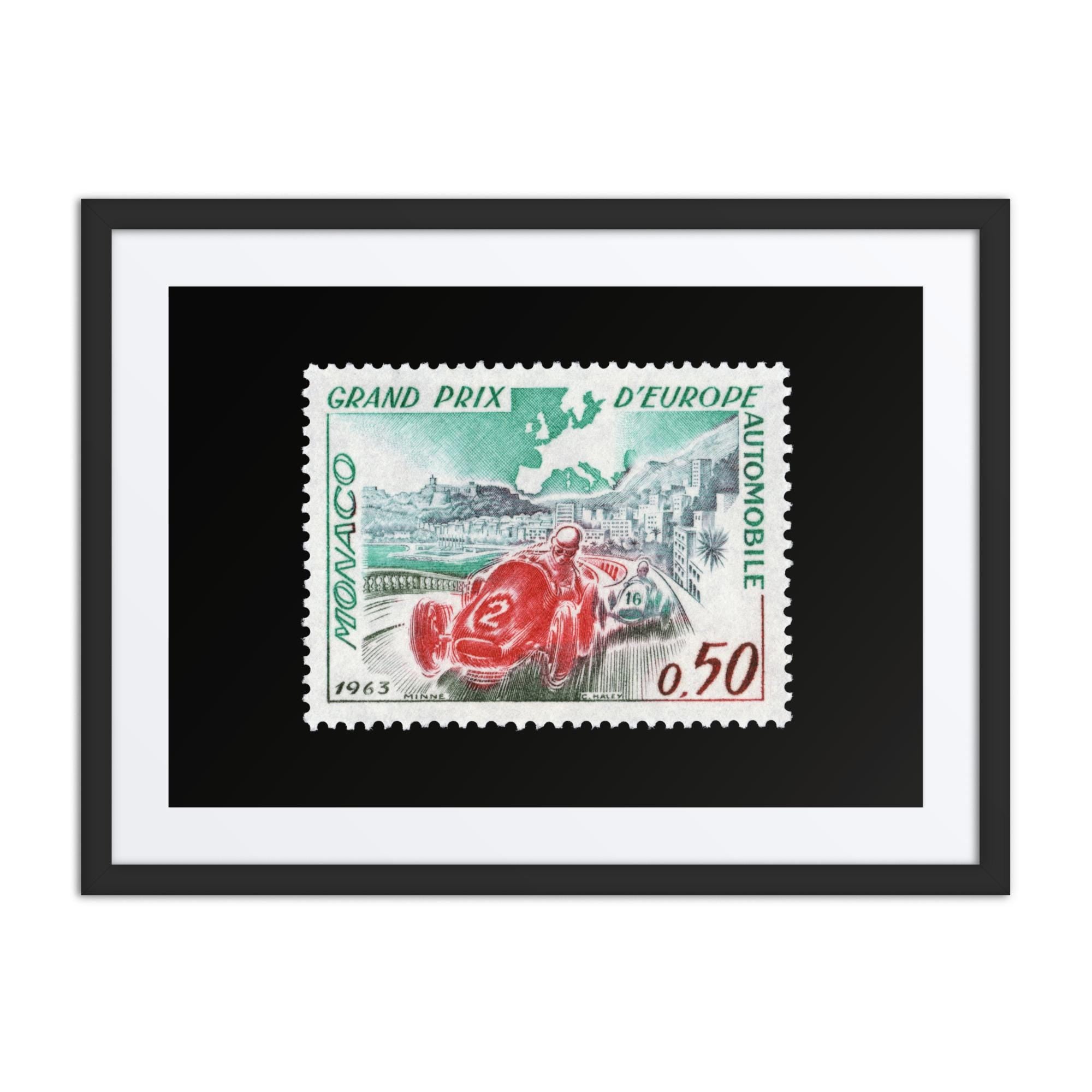 Monaco #538 - 1963 - European Grand Prix (Framed + Matted Print)