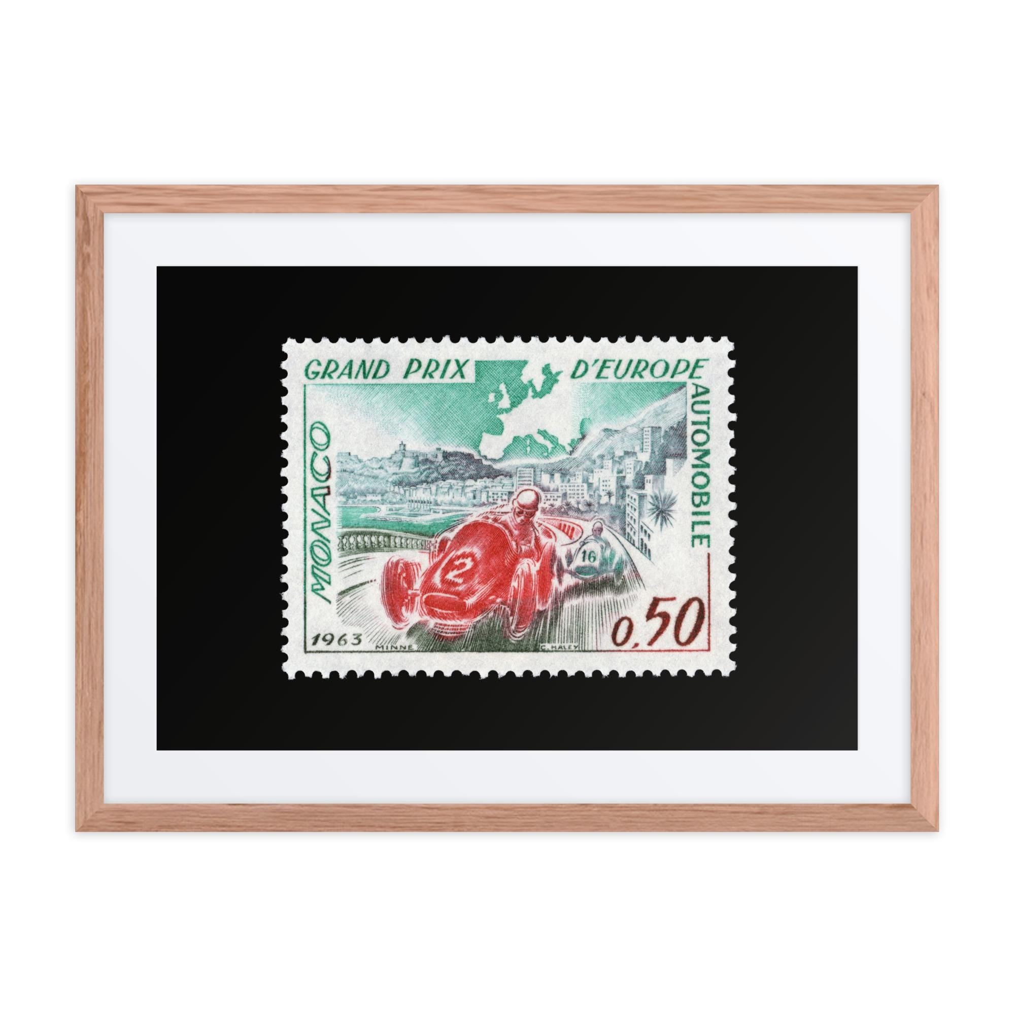 Monaco #538 - 1963 - European Grand Prix (Framed + Matted Print)