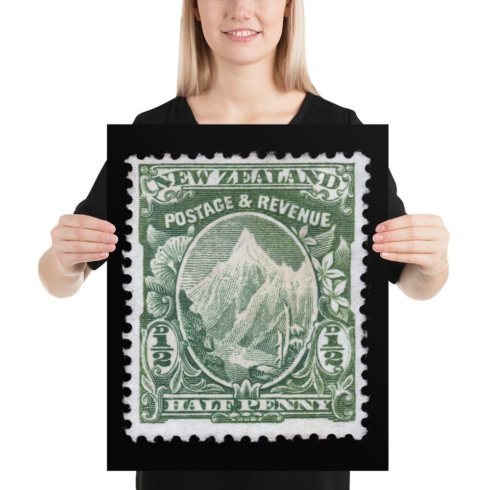 New Zealand #104 - 1902 - 1/2 penny - Mount Cook (Poster Print)