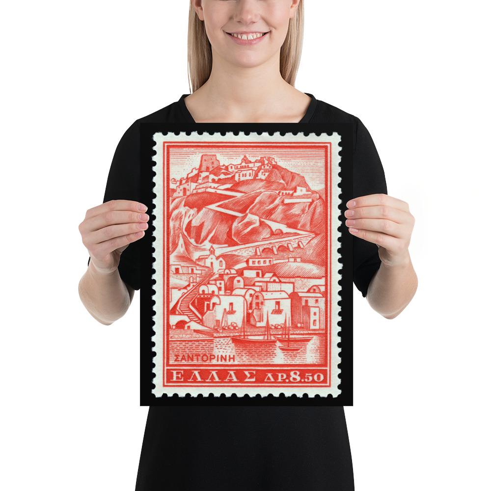 Greece Stamp #706 - 1961 - Island of Santorini Port (Poster Print)