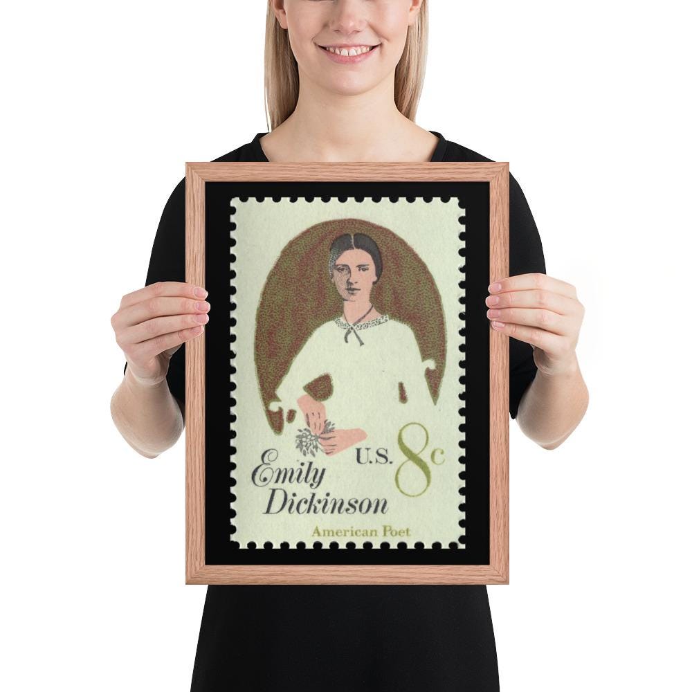 US Stamp #1436 - 1971 - 8 cent - Emily Dickinson - Framed Print