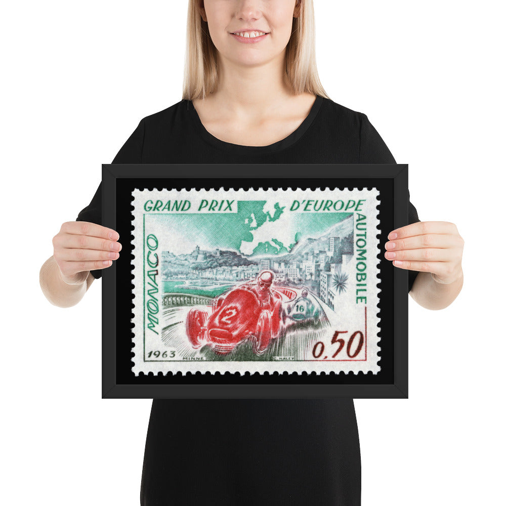 Monaco #538 - 1963 - European Grand Prix (Framed Print)