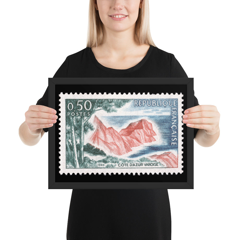France Stamp #1069 - 1963 - Cote d'Azur Varoise (Framed Print)