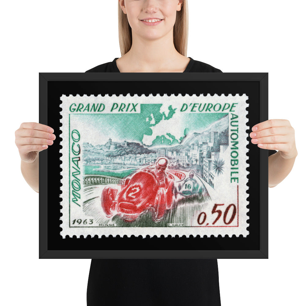 Monaco #538 - 1963 - European Grand Prix (Framed Print)