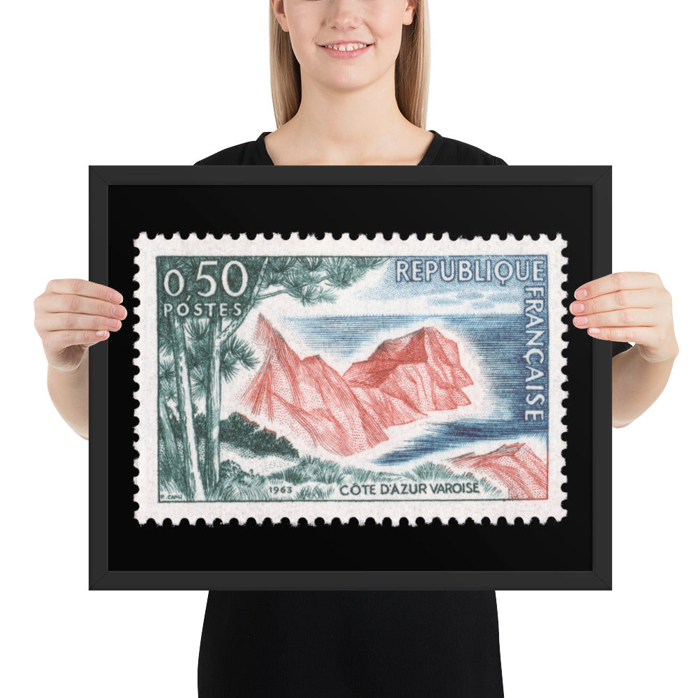 France Stamp #1069 - 1963 - Cote d'Azur Varoise (Framed Print)