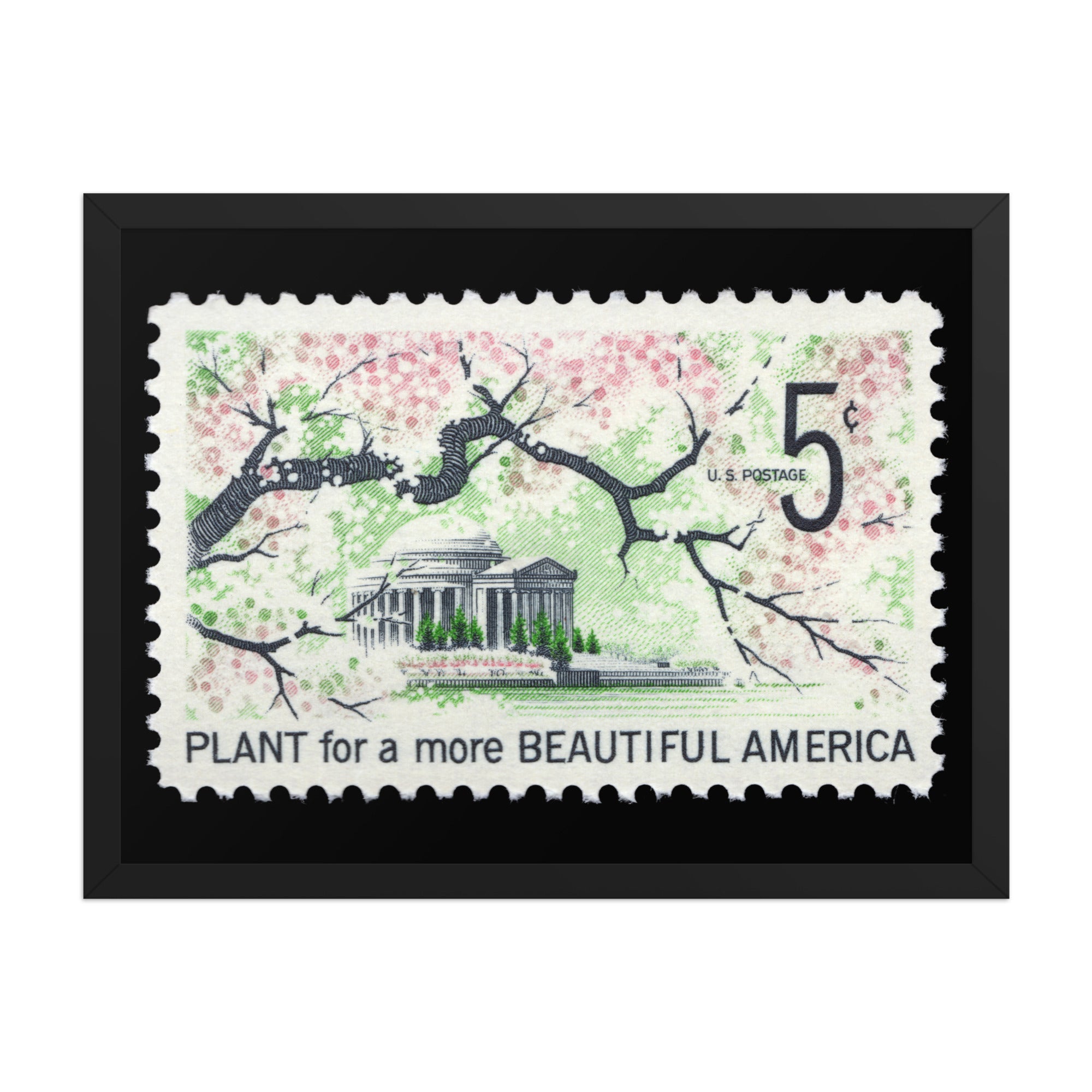 US Stamp #1318 - 1966 - 5 cent - Plant for a more Beautiful America - Framed Print