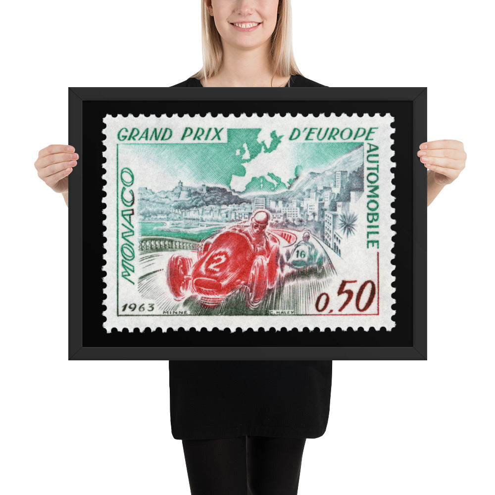 Monaco #538 - 1963 - European Grand Prix (Framed Print)