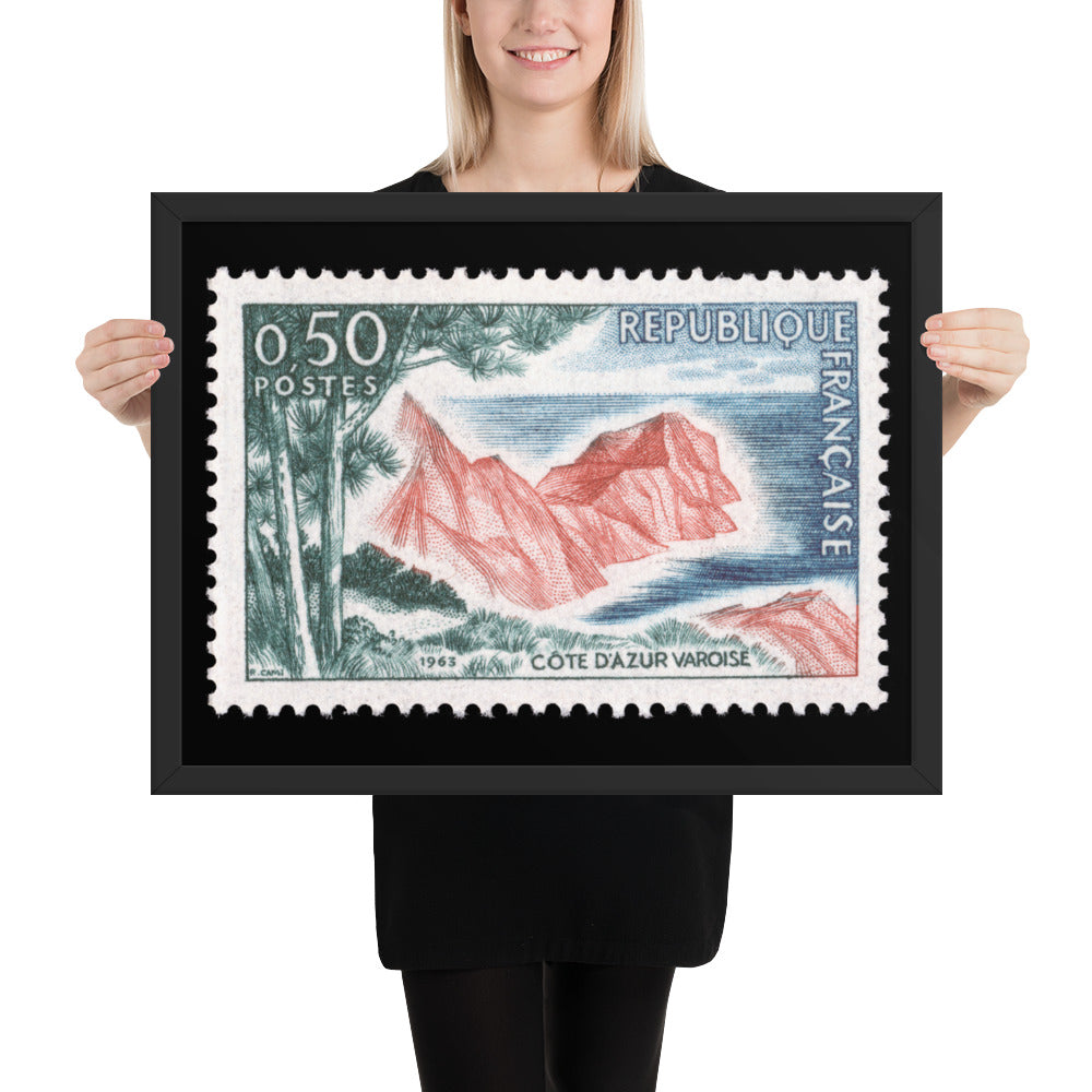 France Stamp #1069 - 1963 - Cote d'Azur Varoise (Framed Print)