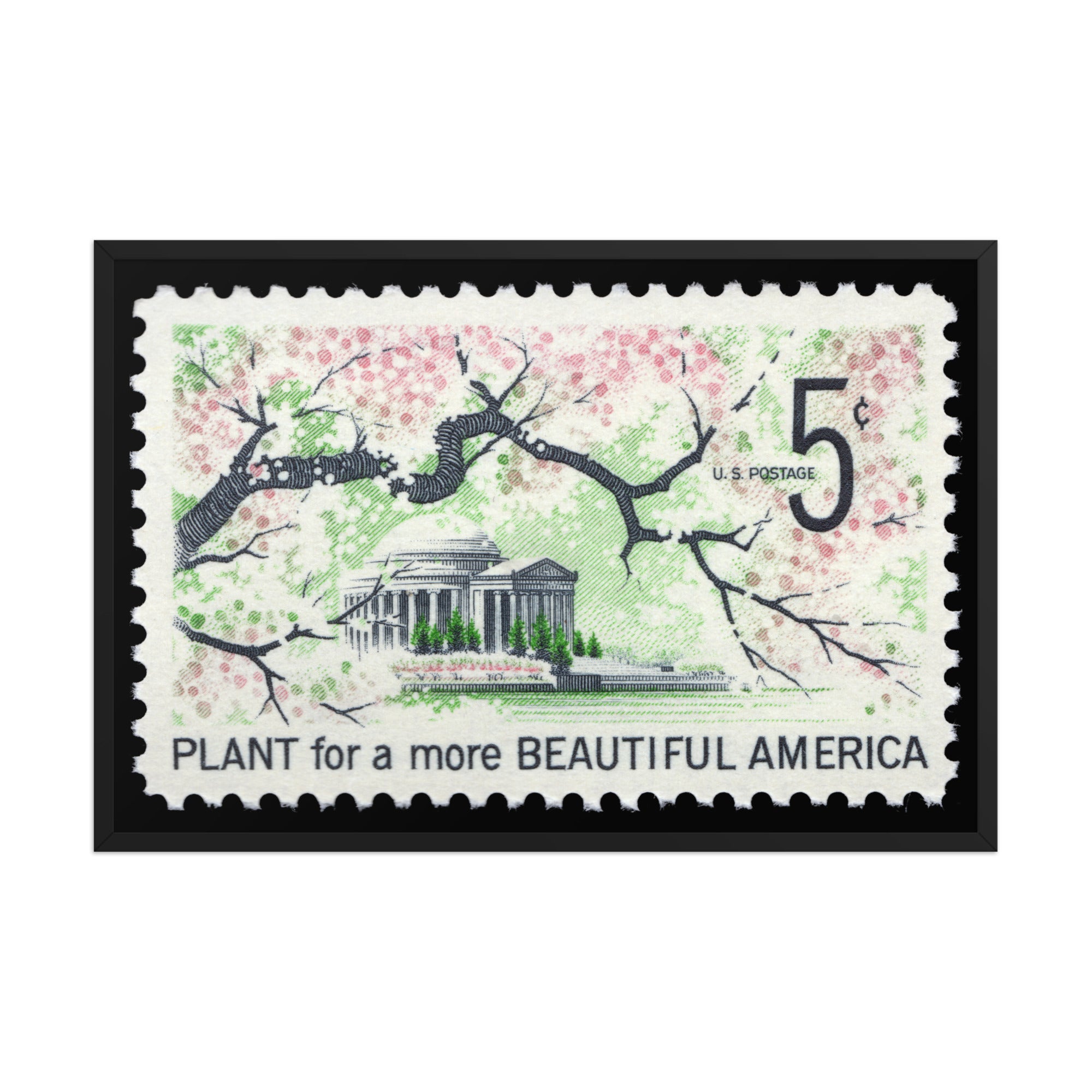 US Stamp #1318 - 1966 - 5 cent - Plant for a more Beautiful America - Framed Print