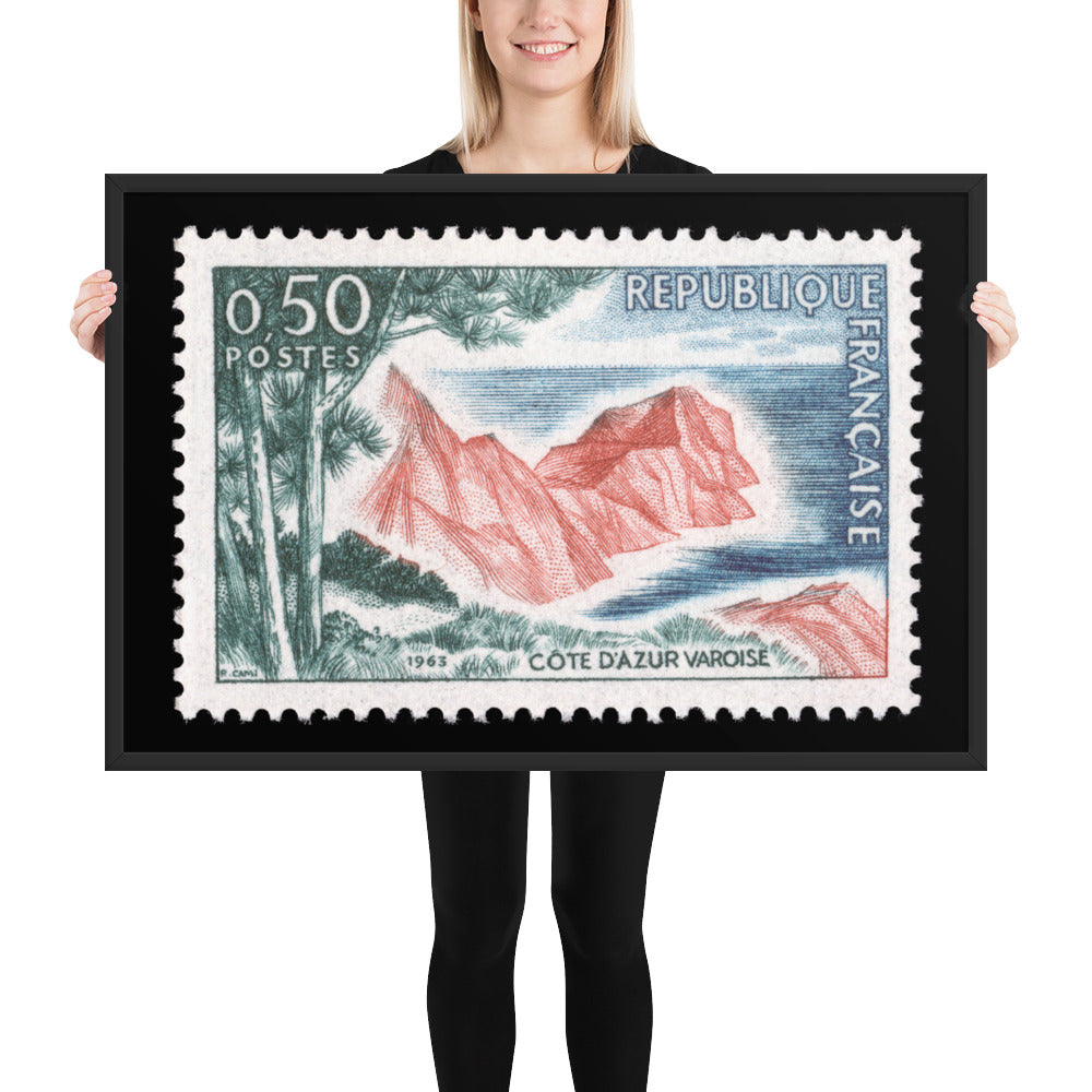 France Stamp #1069 - 1963 - Cote d'Azur Varoise (Framed Print)
