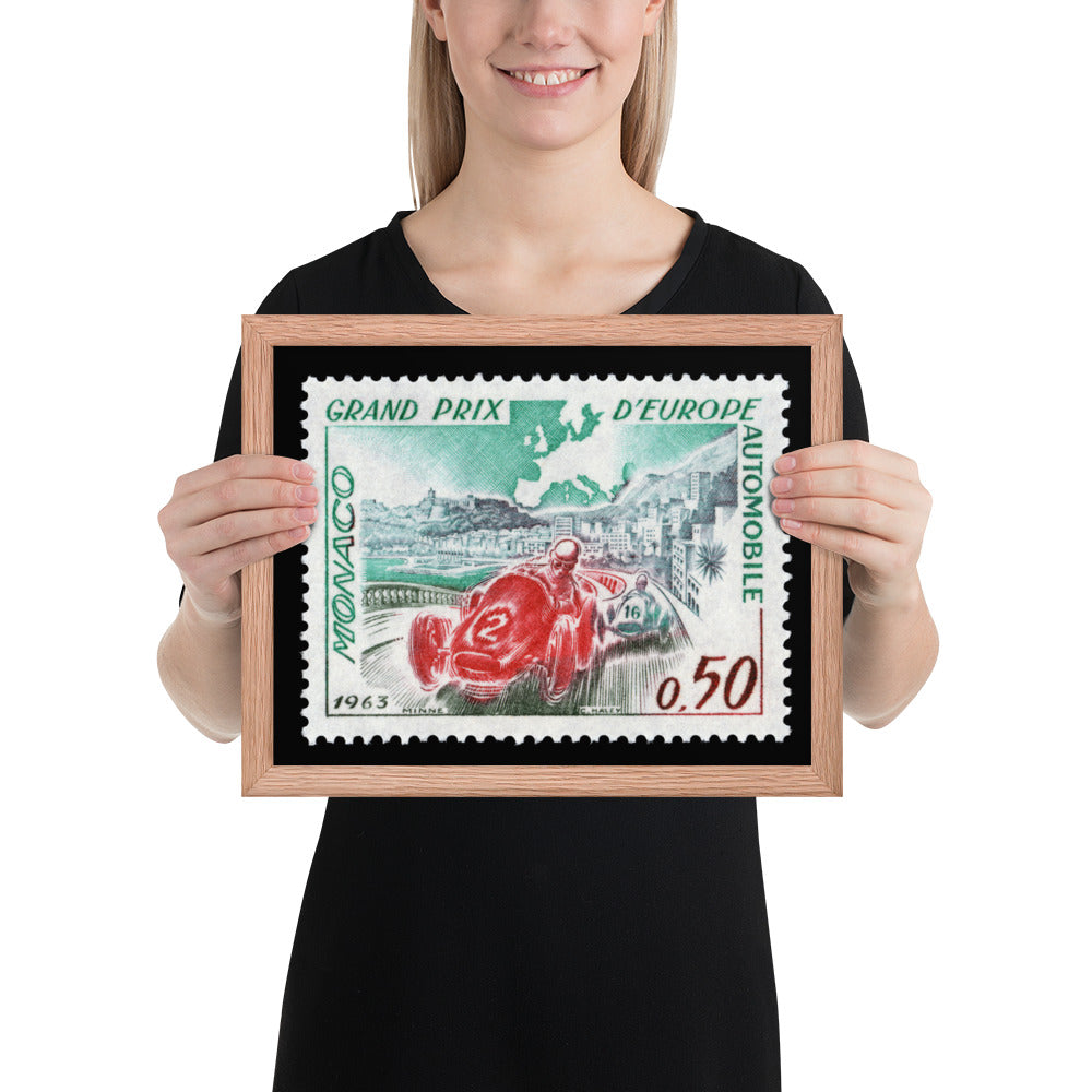 Monaco #538 - 1963 - European Grand Prix (Framed Print)