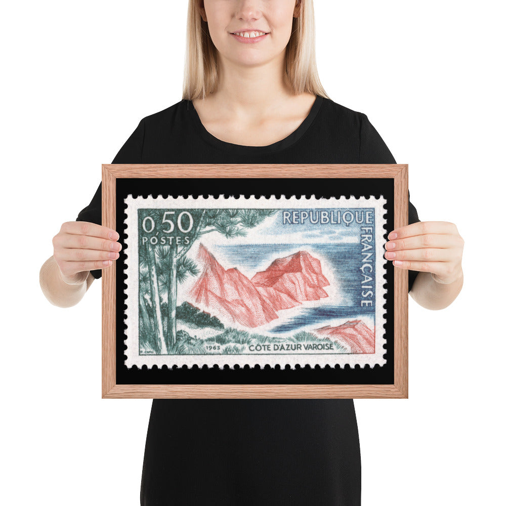 France Stamp #1069 - 1963 - Cote d'Azur Varoise (Framed Print)