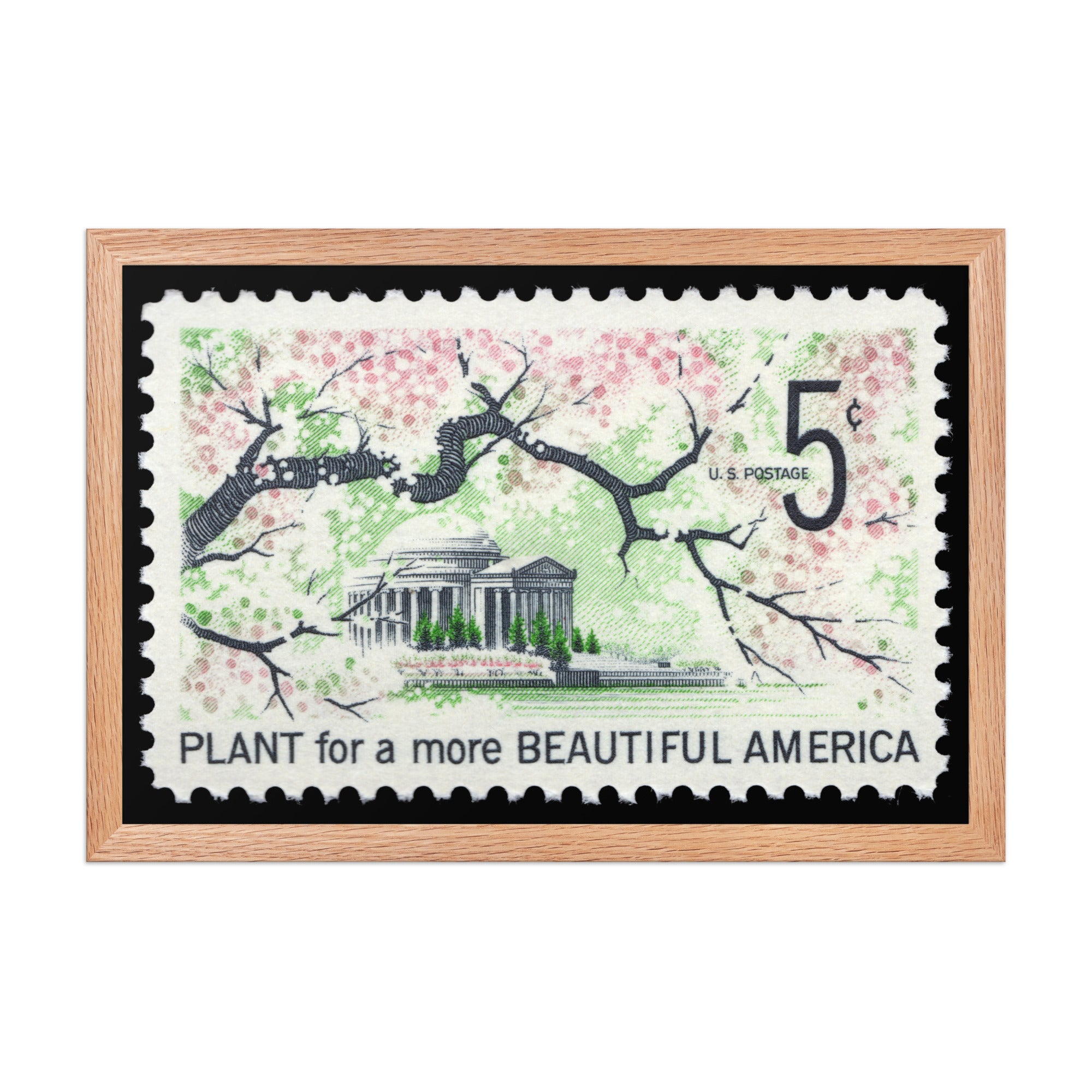 US Stamp #1318 - 1966 - 5 cent - Plant for a more Beautiful America - Framed Print