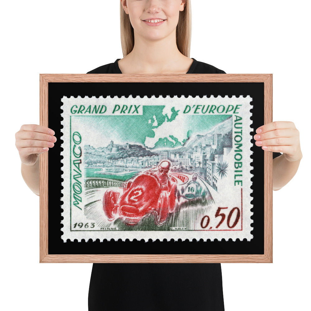 Monaco #538 - 1963 - European Grand Prix (Framed Print)