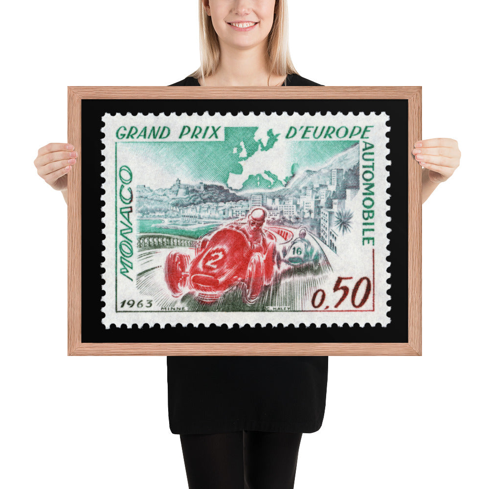 Monaco #538 - 1963 - European Grand Prix (Framed Print)