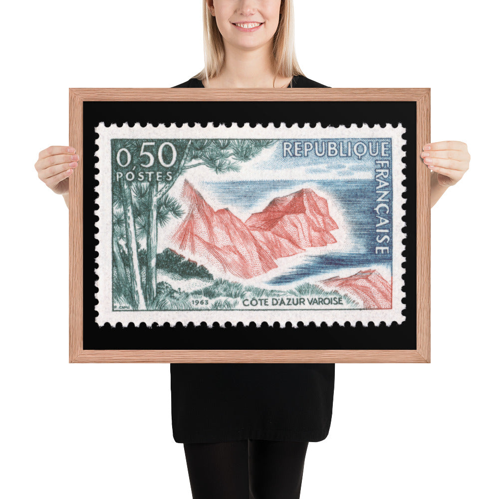 France Stamp #1069 - 1963 - Cote d'Azur Varoise (Framed Print)