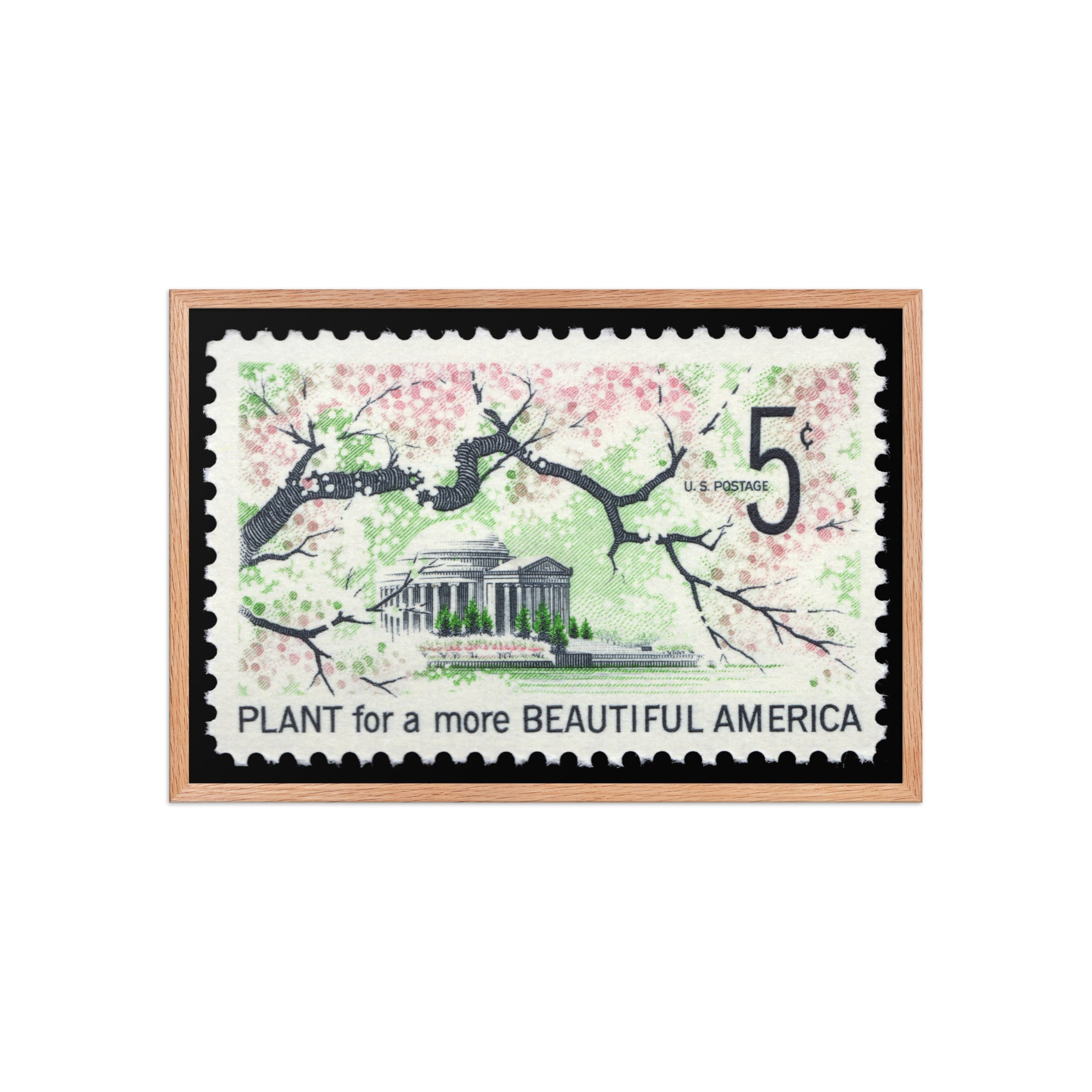 US Stamp #1318 - 1966 - 5 cent - Plant for a more Beautiful America - Framed Print