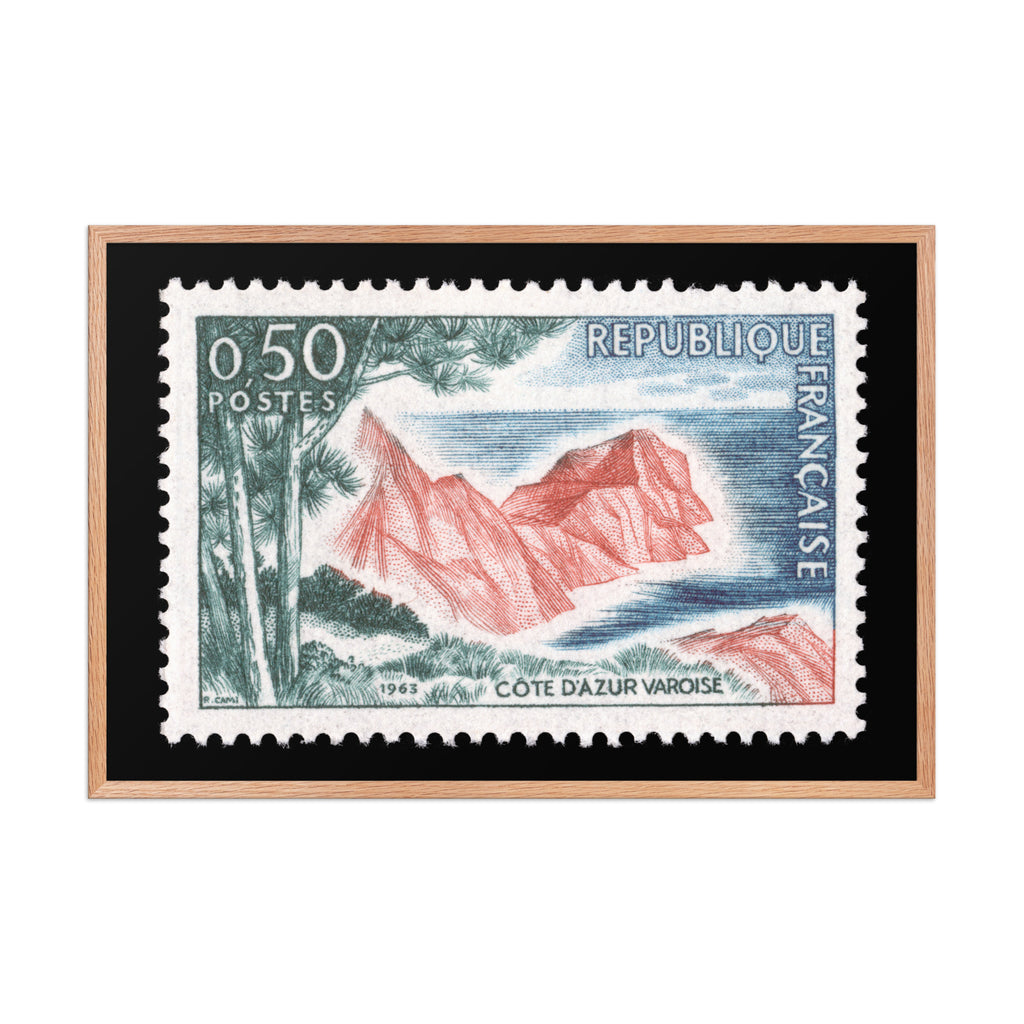 France Stamp #1069 - 1963 - Cote d'Azur Varoise (Framed Print)