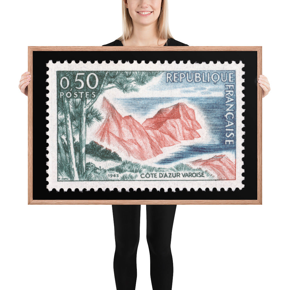 France Stamp #1069 - 1963 - Cote d'Azur Varoise (Framed Print)