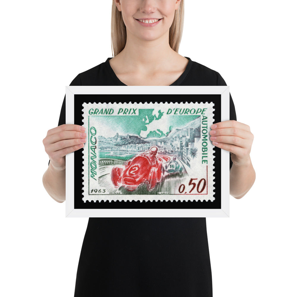 Monaco #538 - 1963 - European Grand Prix (Framed Print)