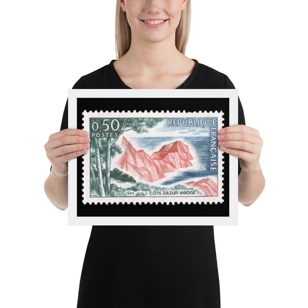 France Stamp #1069 - 1963 - Cote d'Azur Varoise (Framed Print)