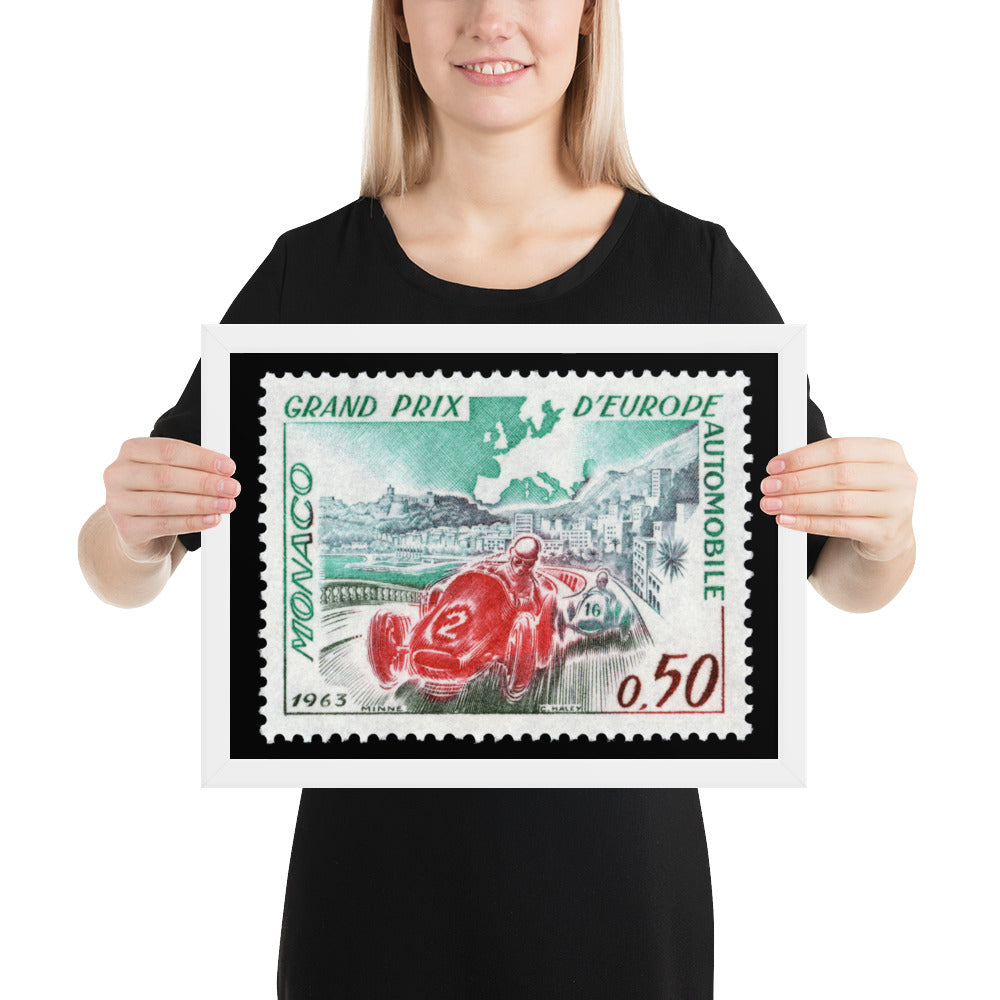 Monaco #538 - 1963 - European Grand Prix (Framed Print)