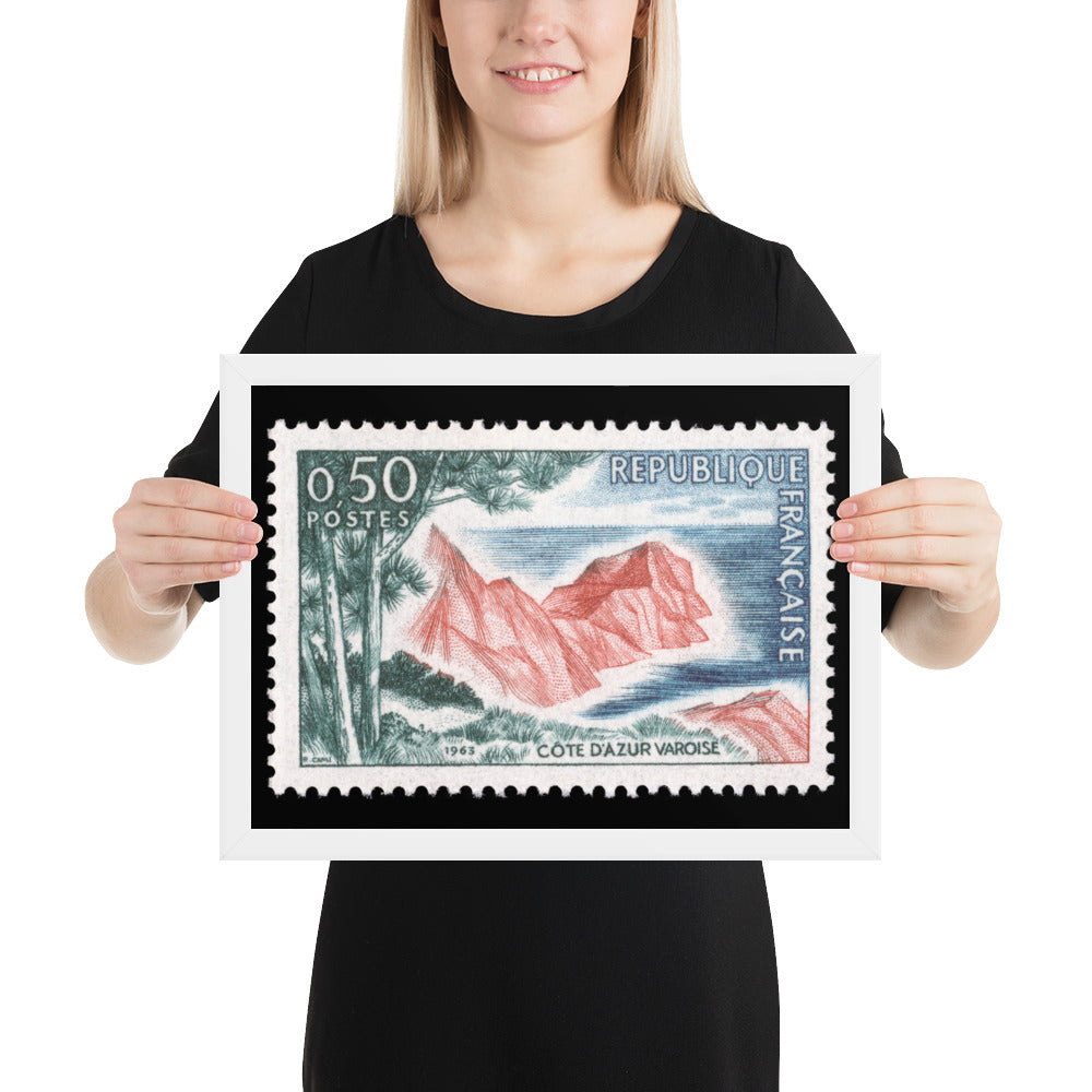 France Stamp #1069 - 1963 - Cote d'Azur Varoise (Framed Print)