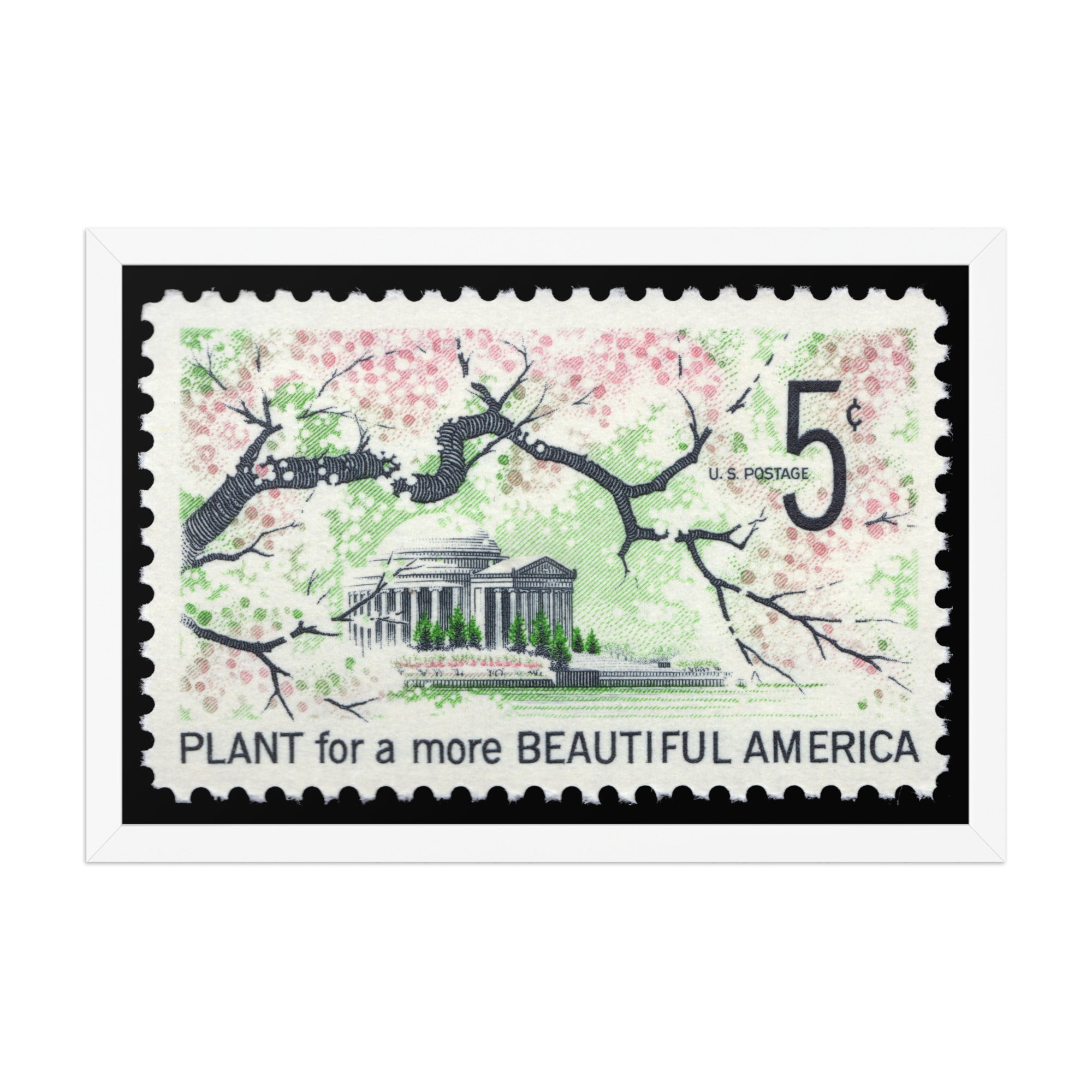 US Stamp #1318 - 1966 - 5 cent - Plant for a more Beautiful America - Framed Print