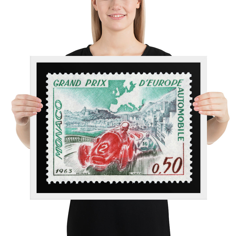 Monaco #538 - 1963 - European Grand Prix (Framed Print)
